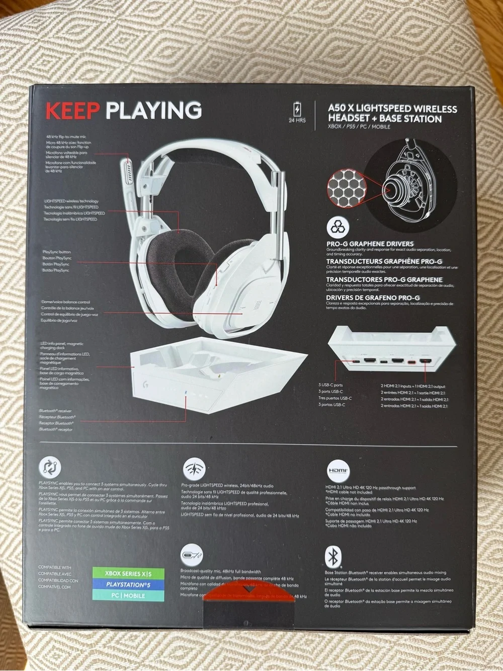 Logitech ASTRO A50 X Lightspeed Wireless + Base Station Gaming Headset - White